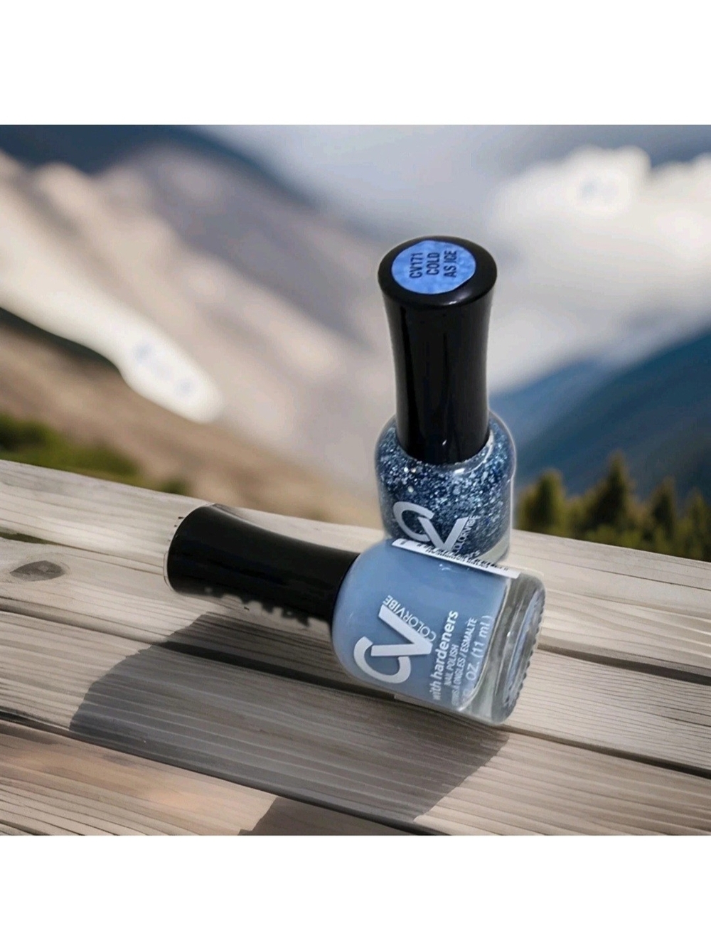 Blue Nail Polish Duo - Light Blue & Blue Glitter